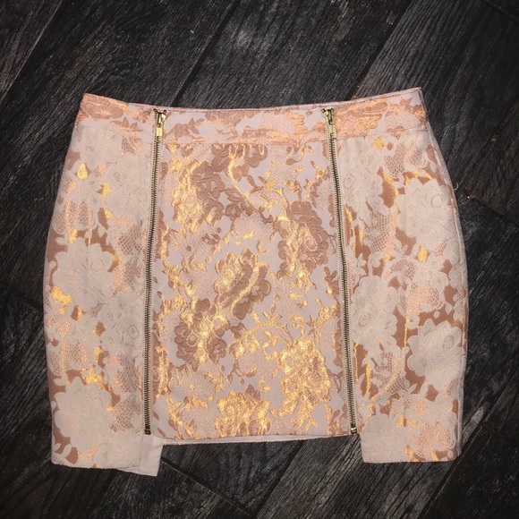 NWT Topshop Rose Gold Pelmet Skirt size 6 - Picture 2 of 4